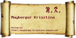 Mayberger Krisztina névjegykártya